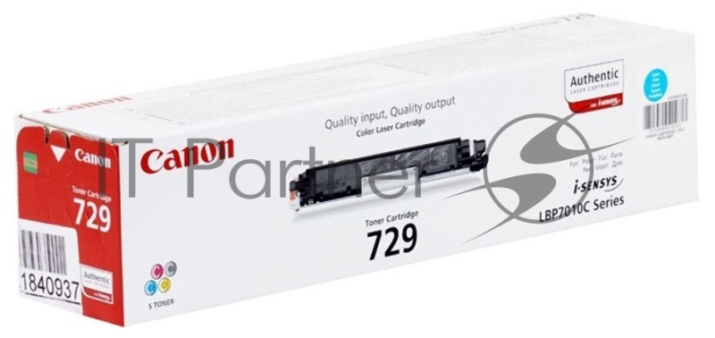 Тонер-картридж Canon Cartridge 729C (4369B002) голубой для LBP-7010C/7018C 1000 стр.