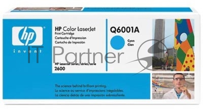 Тонер-картридж HP Q6001A голубой для Color LaserJet 2600 2000стр.