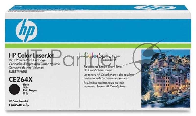 Тонер-картридж HP CE264X черный CLJ CM4540, Black, (17000стр.)