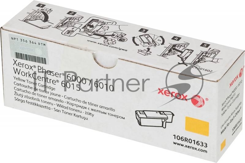 Тонер-картридж Xerox 106R01633 желтый для Xerox Ph 6000/6010N/WC 6015 (1000 стр.)(Channels)