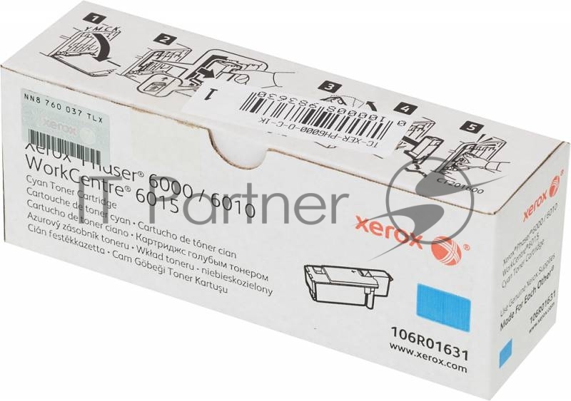 Тонер-картридж Xerox 106R01631 голубой для Xerox Ph 6000/6010N/WC 6015 (1000 стр.)(Channels)