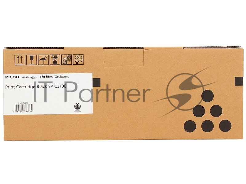 Тонер-картридж Ricoh тип SPC310E (407638/406348) черный 2800 отпечатков (для SP C320DN), 2500 отпечатков (для SP C242DN/C242SF), 2300 стр A4 (5%, ISO 2800, для SP C340/ C342DN), для Aficio SP C231SF/C232SF/ SP C231N/C232DN/C311N/C312DN/C320