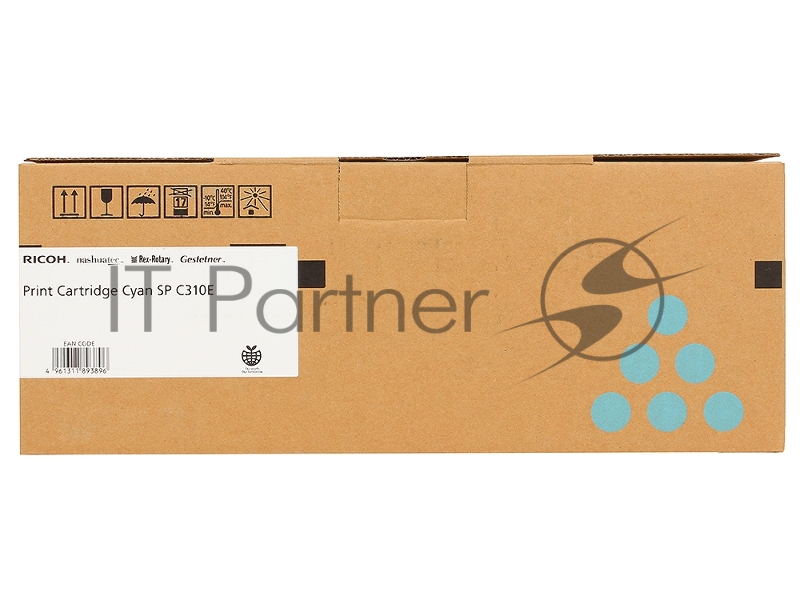 Тонер-картридж Ricoh тип SPC310E (407641/406349), голубой, 2800 отпечатков (для SP C320DN), 2500 отпечатков (для SP C242DN/C242SF), 2300 стр. A4 (5%, ISO 2800, для SP C340/ C342DN), для Aficio SP C231SF/C232SF/ SP C231N/C232DN/C311N/C312DN/C320