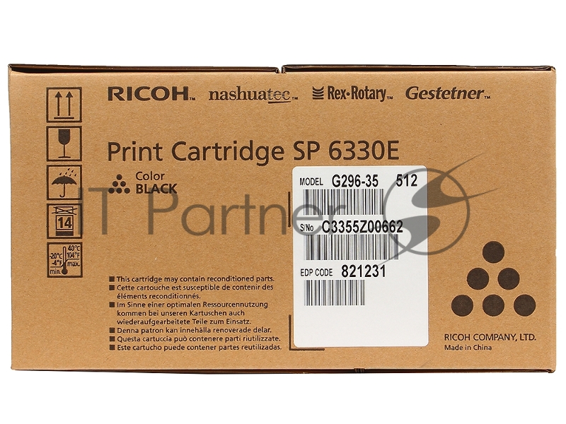 Тонер-картридж Ricoh SP 6330E черный для Aficio SP 6330N 20000 страниц