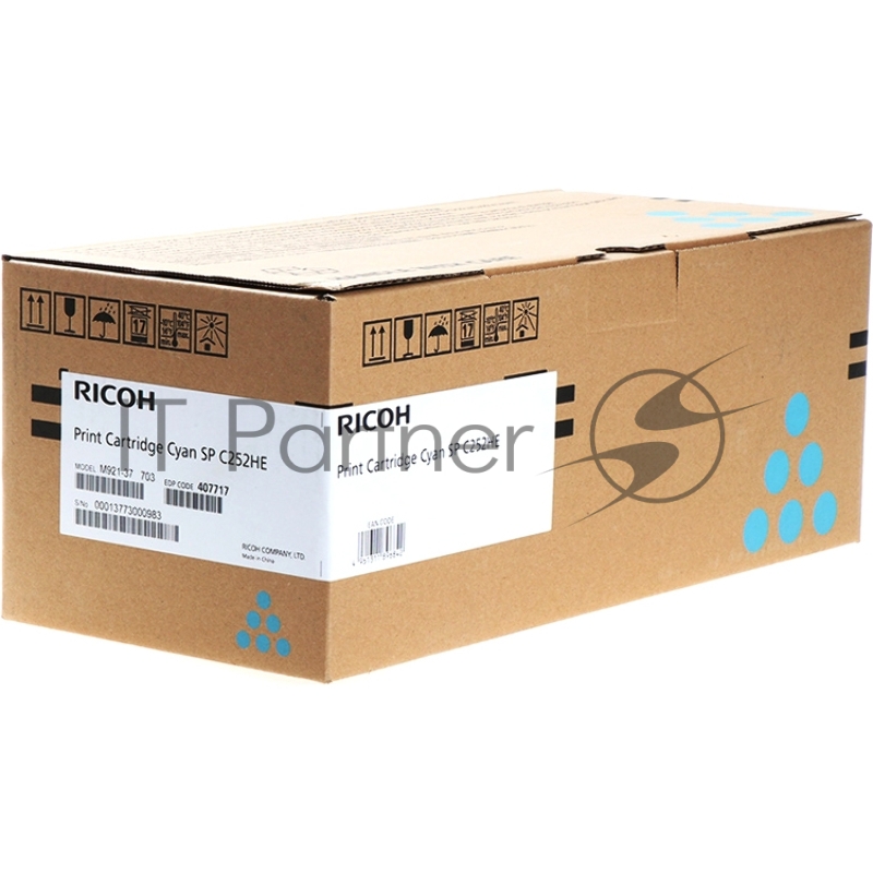 Тонер-картридж Ricoh тип SPC252HE голубой для SP C252DN/C252SF 6000 отп