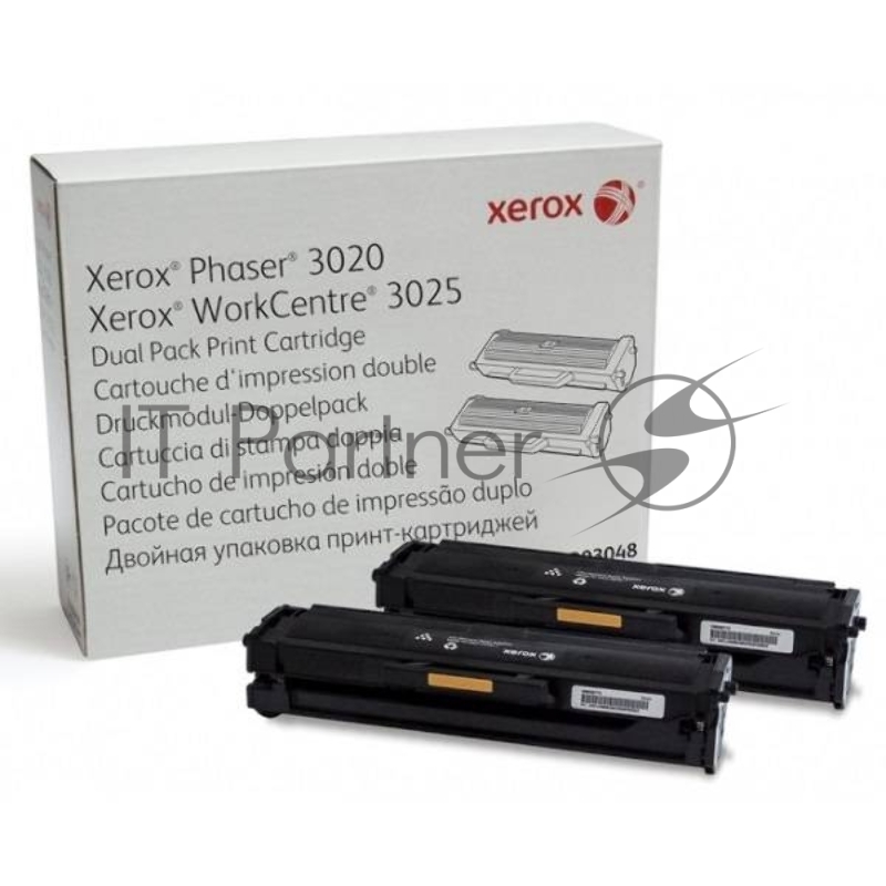 Тонер-картридж XEROX 106R03048 черный для XEROX Phaser 3020/WC 3025 (2х1500 стр)упаковка 2 шт(Channels)
