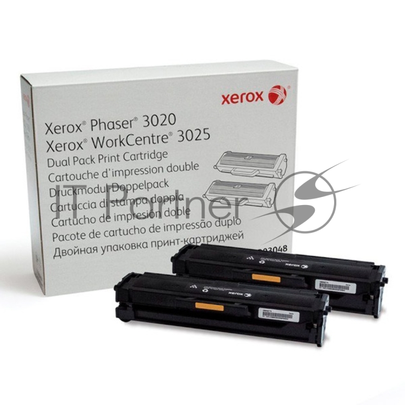 Тонер-картридж XEROX 106R03048 черный для XEROX Phaser 3020/WC 3025 (2х1500 стр)упаковка 2 шт(Channels)