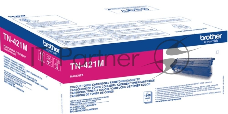 Тонер-картридж Brother TN-421M пурпурный для HLL8260CDW,DCPL8410CDW, MFC-L8690CDW 1 800 стр.
