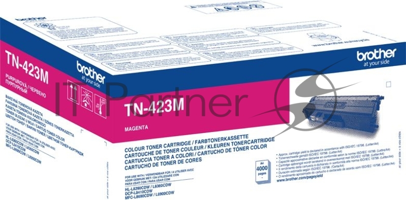 Тонер-картридж Brother TN-423M пурпурный (4000 стр.) для HL-L8260CDW, HL-L8360CDW, DCP-L8410CDW, MFC-L8690CDW, MFC-L8900CDW