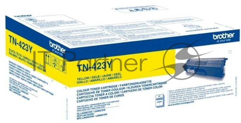 Тонер-картридж Brother TN-423Y желтый (4000 стр.) для HL-L8260CDW, HL-L8360CDW, DCP-L8410CDW, MFC-L8690CDW, MFC-L8900CDW