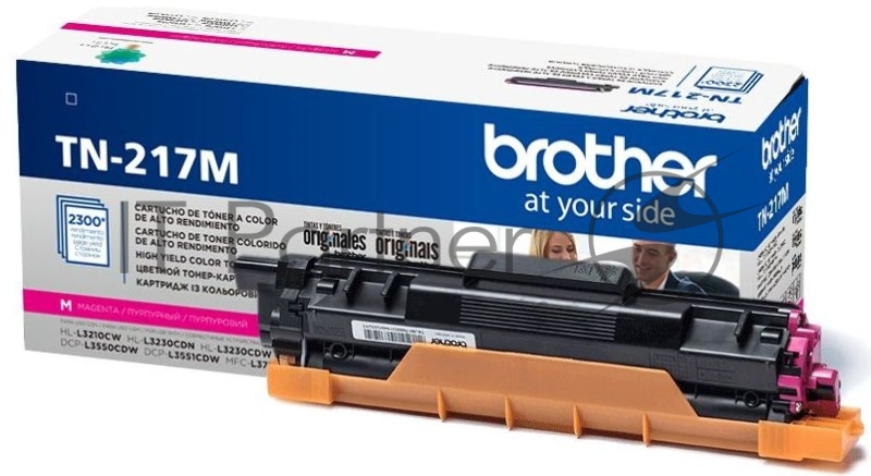 Тонер-картридж Brother TN217M пурпурный для MFC-L3770CDW, DCP-L3550CDW, HL-L3230CDW 2300 стр.