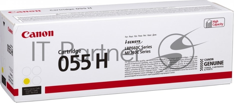 Тонер Картридж Canon 055 H Y 3017C002 желтый (5900стр.) для Canon MF645Cx/MF643Cdw/MF641Cw/LBP62