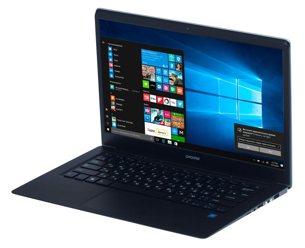 Ноутбук Digma EVE 1402 black/silver 14.1 {FHD IPS Atom X5-Z8350/4Gb/SSD32Gb/W10}