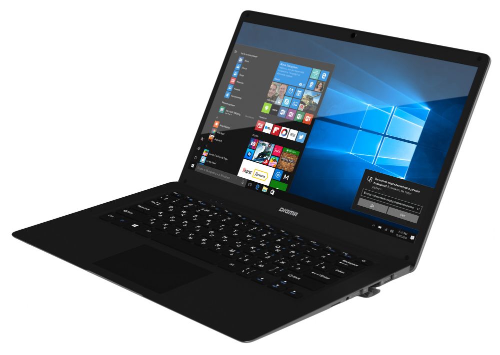 Ноутбук Digma EVE 1402 black/silver 14.1 {FHD IPS Atom X5-Z8350/4Gb/SSD32Gb/W10}