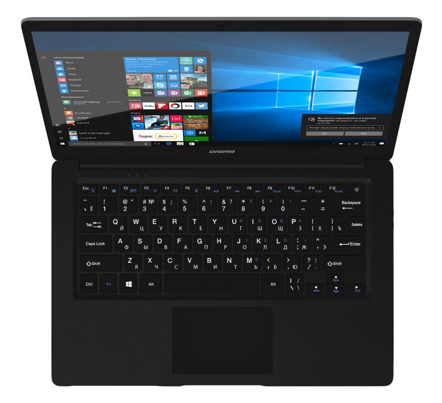 Ноутбук Digma EVE 1402 black/silver 14.1 {FHD IPS Atom X5-Z8350/4Gb/SSD32Gb/W10}