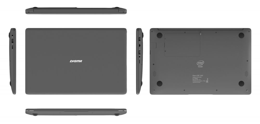 Ноутбук Digma EVE 1402 black/silver 14.1 {FHD IPS Atom X5-Z8350/4Gb/SSD32Gb/W10}
