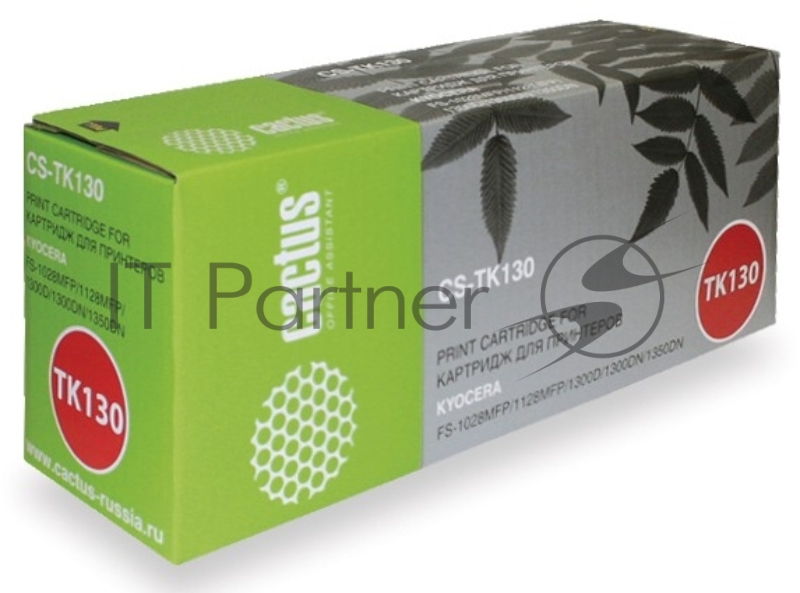 Тонер-картридж Cactus CS-TK130 для принтера Kyocera Mita FS-1028MFP/1128MFP, черный, 7200 стр.