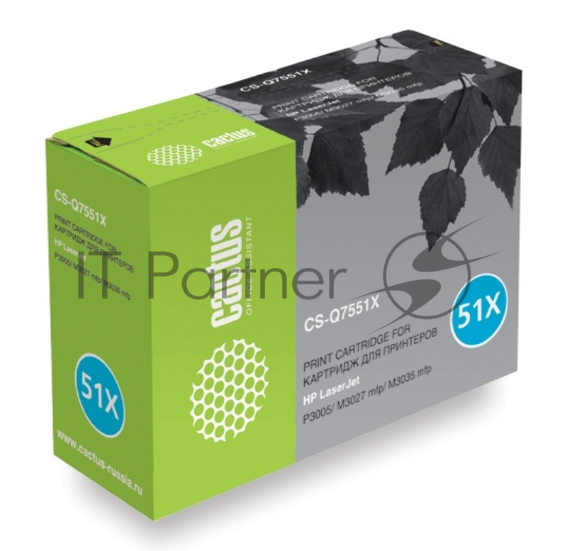 Тонер Картридж Cactus CS-Q7551XS черный для HP Laser Jet P3005/M3027/M3035 (13000стр.)