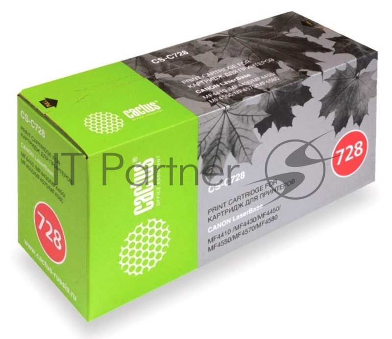 Тонер Картридж Cactus CS-C728S черный для Canon i-SENSYS MF4410 MF4430 MF4450 MF4550D (2100стр.)