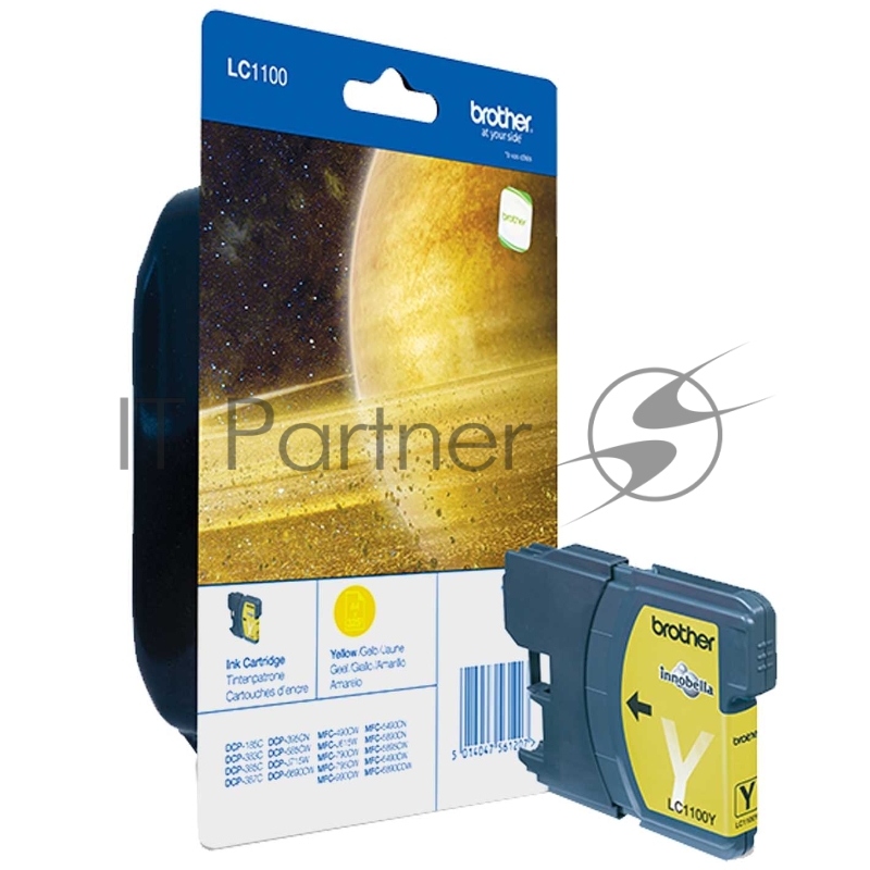 Картридж струйный Brother LC1100Y желтый для Brother DCP-385C/6690CW/MFC-990CW (325стр.)