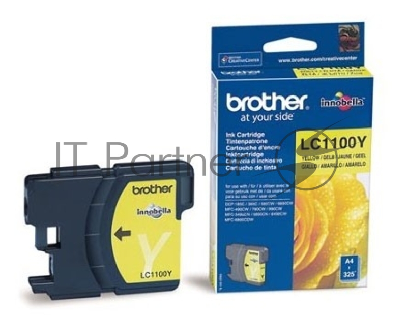 Картридж струйный Brother LC1100Y желтый для Brother DCP-385C/6690CW/MFC-990CW (325стр.)