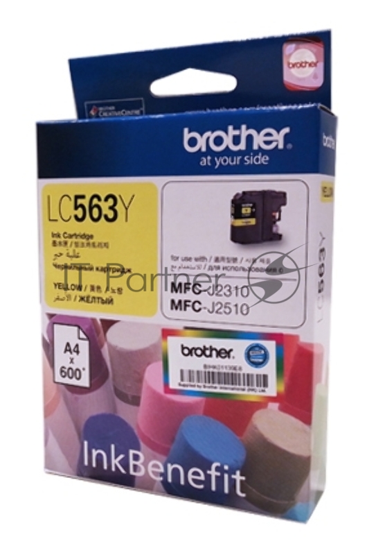 Картридж струйный Brother LC563Y желтый для Brother MFC-J2510 (600стр.)