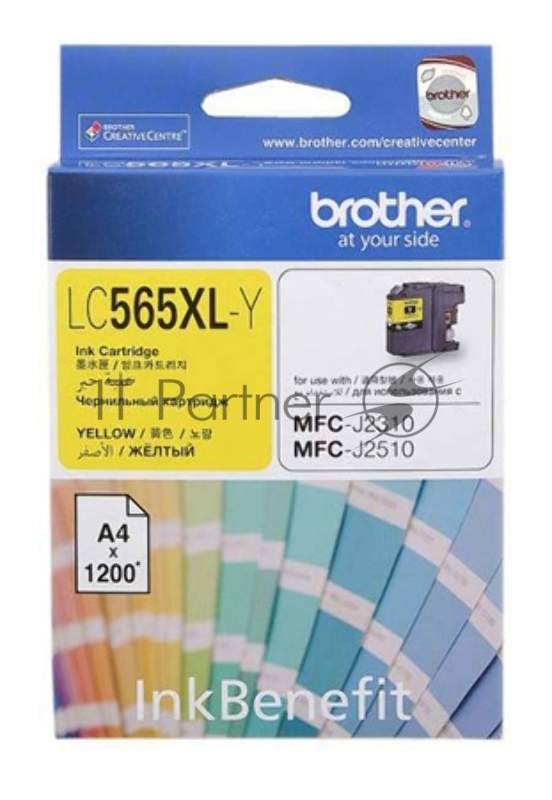 Картридж струйный Brother LC565XLY желтый для Brother MFC-J2510 (1200стр.)