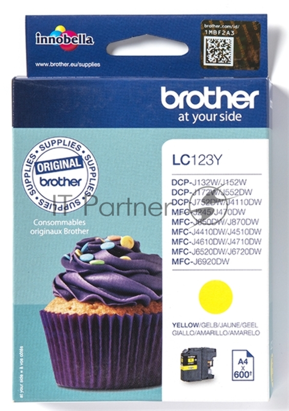 Картридж струйный Brother LC565XLY желтый для Brother MFC-J2510 (1200стр.)