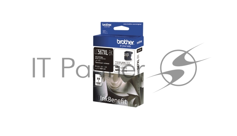 Картридж струйный Brother LC567XLBK черный для Brother MFC-J2510 (1200стр.)