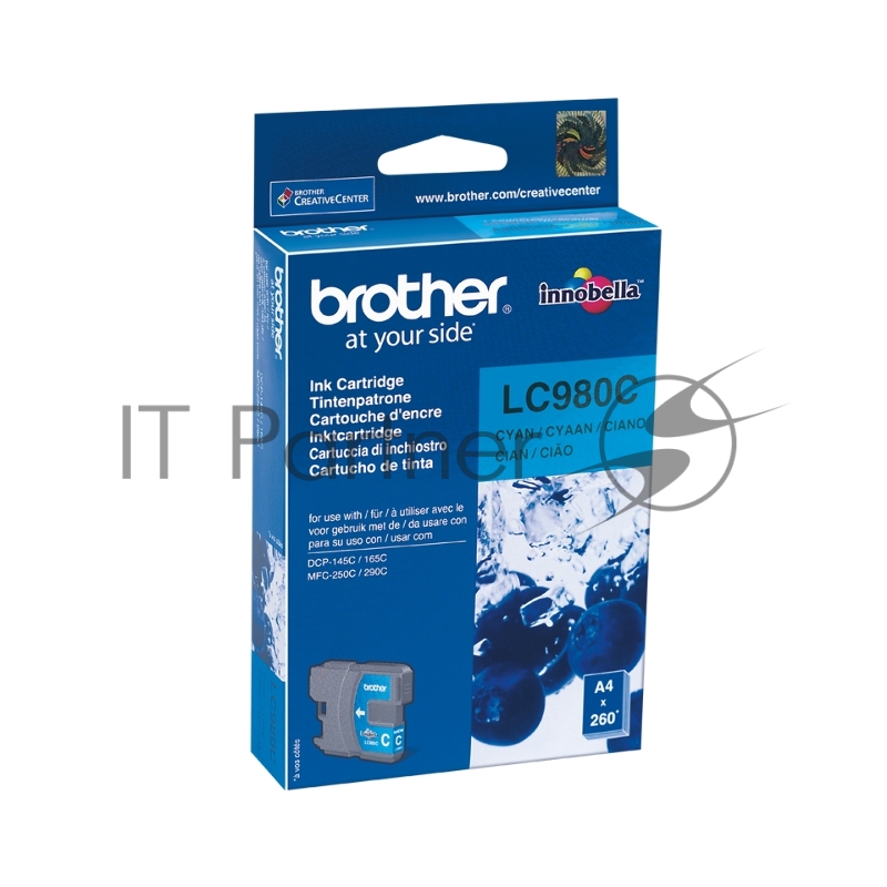 Картридж струйный Brother LC980C голубой для Brother DCP-145C/165C/MFC-250C (260стр.)
