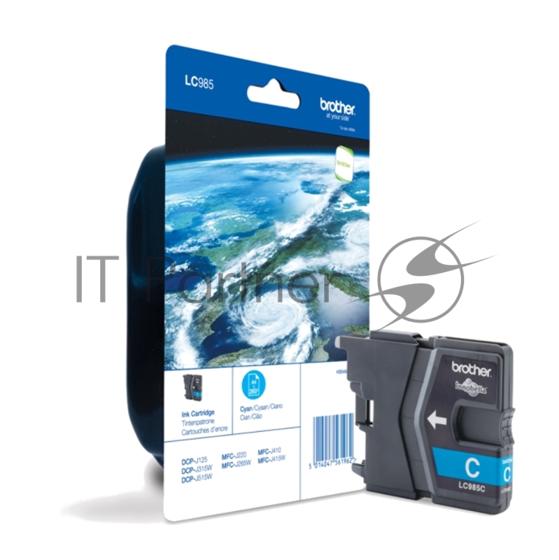 Картридж струйный Brother LC985C голубой для Brother DCP-J315W/J515W/J265W (260стр.)