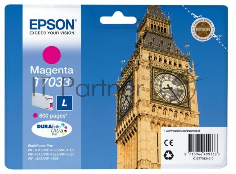 Картридж струйный Epson C13T70334010 для I/C WP 4000/4500 0.8k