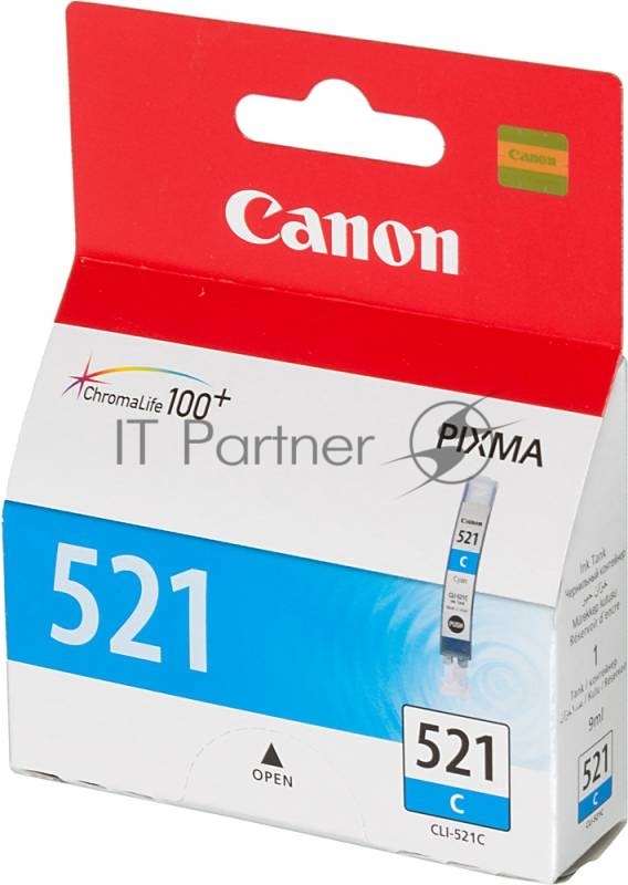 Картридж струйный CLI-521C (2934B004) для Canon Pixma iP3600, 4600, MP540 ,MP620, MP630, MP980, голубой, 535стр.