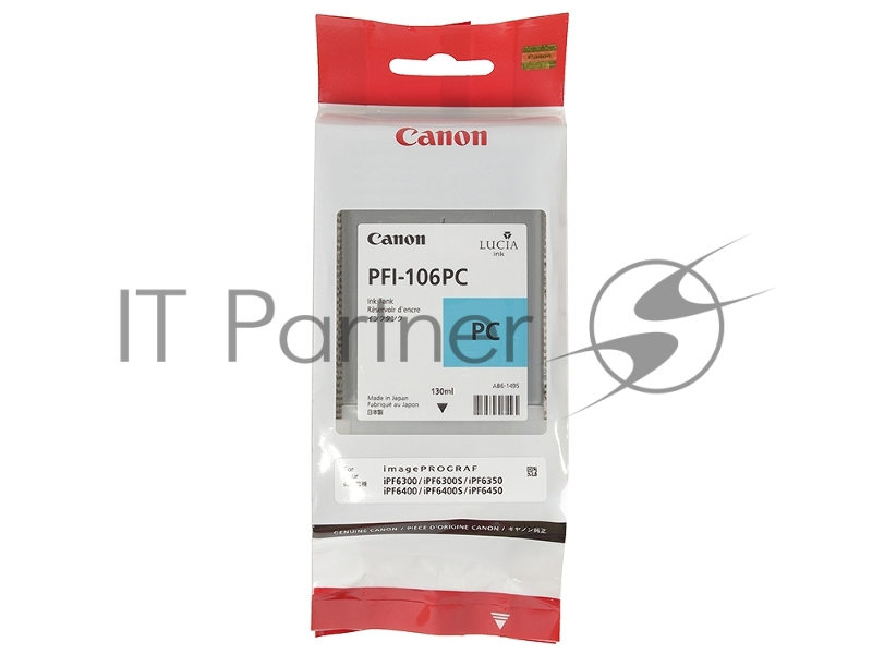 Картридж струйный Canon PFI-106 PC фото голубой для iPF6300S/6400/6450 (6625B001)