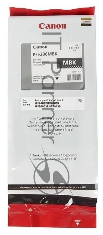 Картридж струйный PFI-206MBk (5302B001), для Canon iPF6400/6450, Черный Матовый, 300ml