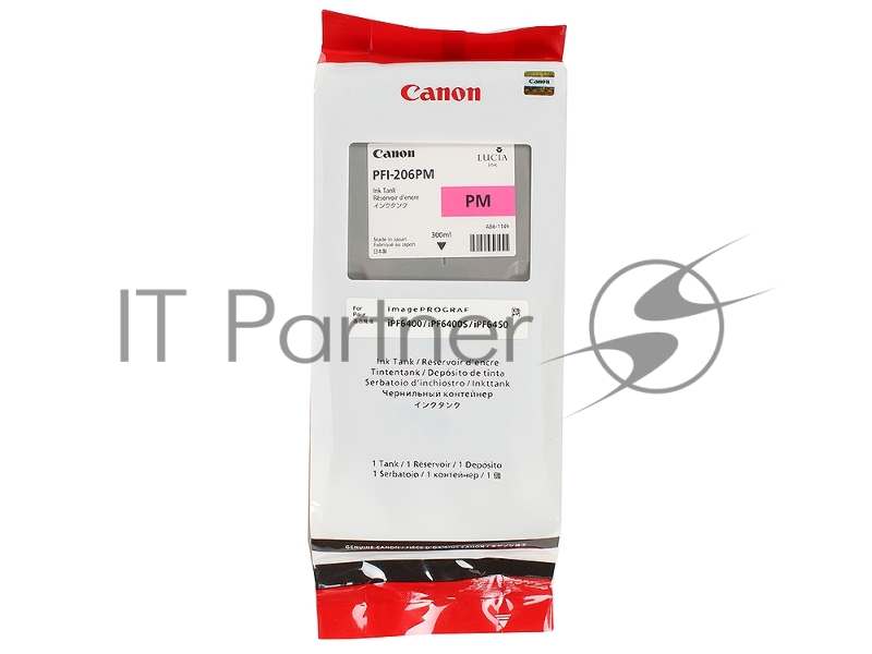 Картридж струйный PFI-206PM (5308B001), для Canon iPF6400/6450, Фото Пурпурный, 300ml