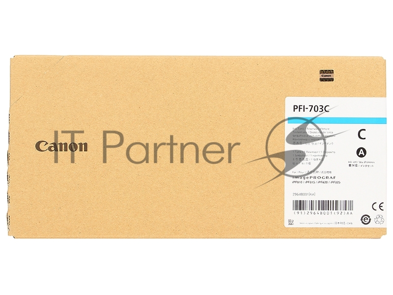 Картридж струйный PFI-703C (2964B001), для Canon iPF815/825, синий