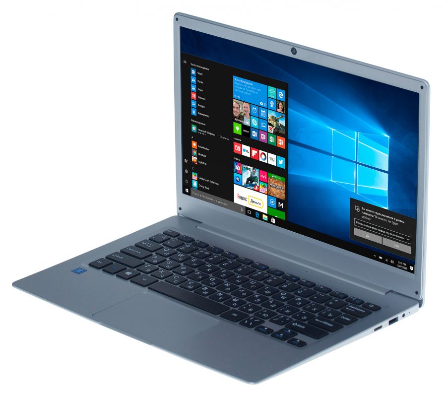 Ноутбук Digma EVE 300 Atom X5 Z8350/2Gb/32Gb/Intel HD Graphics 400/13.3/IPS/HD (1366x768)/Windows 10 Home Multi Language 64/silver/WiFi/WiMax/BT/Cam