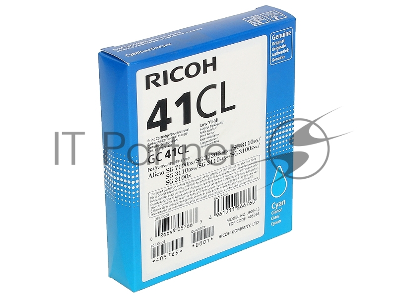 Картридж тип GC 41СL (0.6K) голубой для Aficio SG 2100N/ 3110DN/ 3110DNw