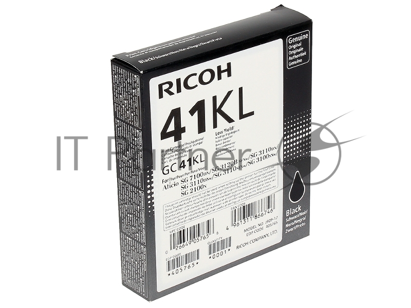 Картридж тип GC 41KL (0.6K) черный для Aficio SG 2100N/ 3110DN/ 3110DNw