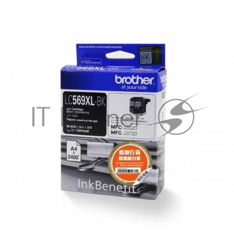 Картридж струйный Brother LC569XLBK черный для Brother MFC-J3720 (2400стр.)