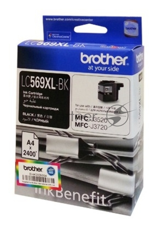 Картридж струйный Brother LC569XLBK черный для Brother MFC-J3720 (2400стр.)