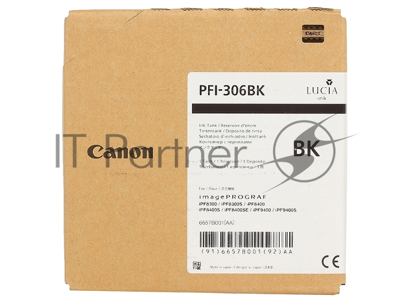 Картридж струйный Canon PFI-306 BK черный для iPF8300S/8400/9400S/9400 (6657B001)