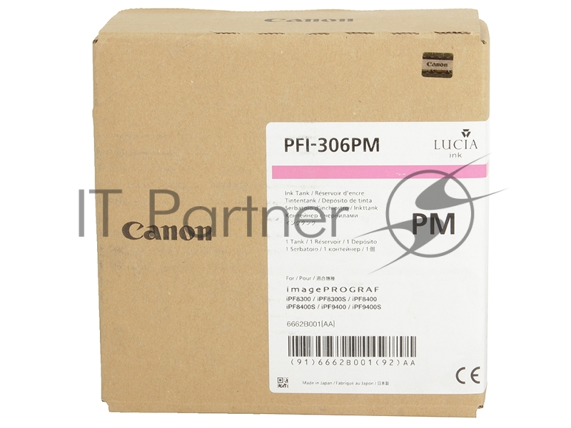 Картридж струйный Canon PFI-306 PM фото пурпурный для iPF8300S/8400/9400S/9400 (6662B001)