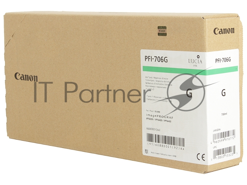 Картридж струйный Canon PFI-706 G зеленый для iPF8400/9400 (6688B001)