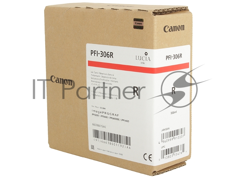 Картридж струйный Canon PFI-306 R красный для iPF8400/9400 (6663B001)
