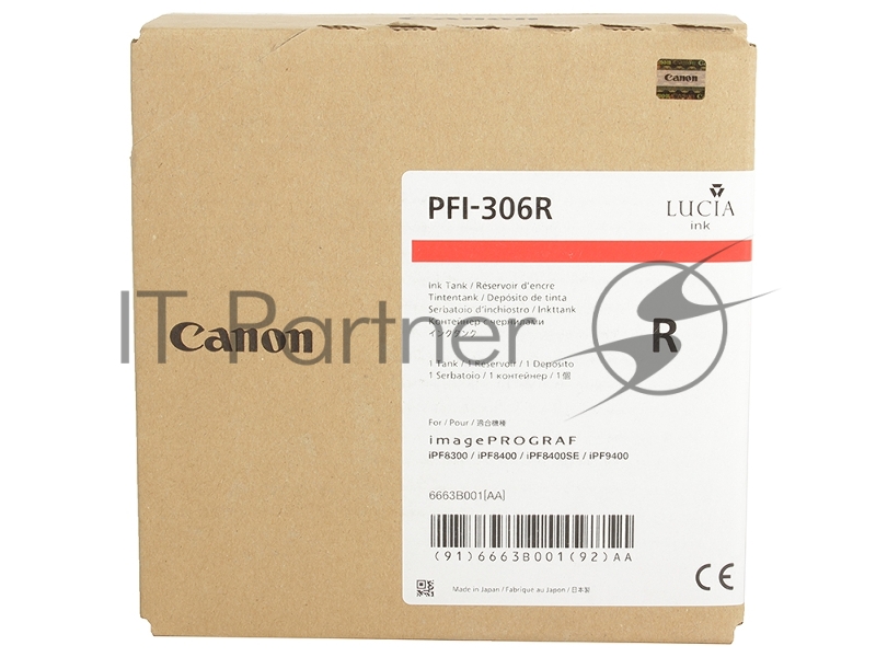 Картридж струйный Canon PFI-306 R красный для iPF8400/9400 (6663B001)