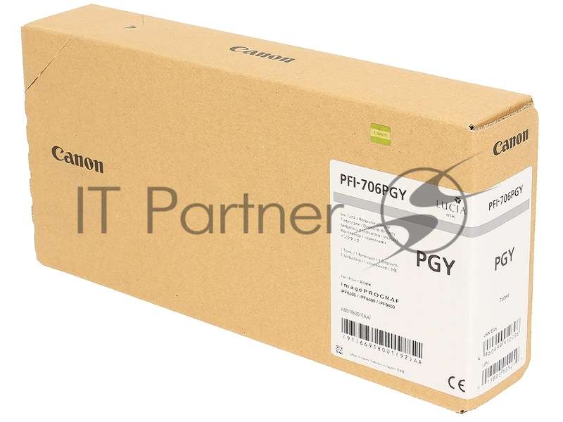 Картридж струйный Canon PFI-706 PGY фото серый для iPF8400/9400 (6691B001)