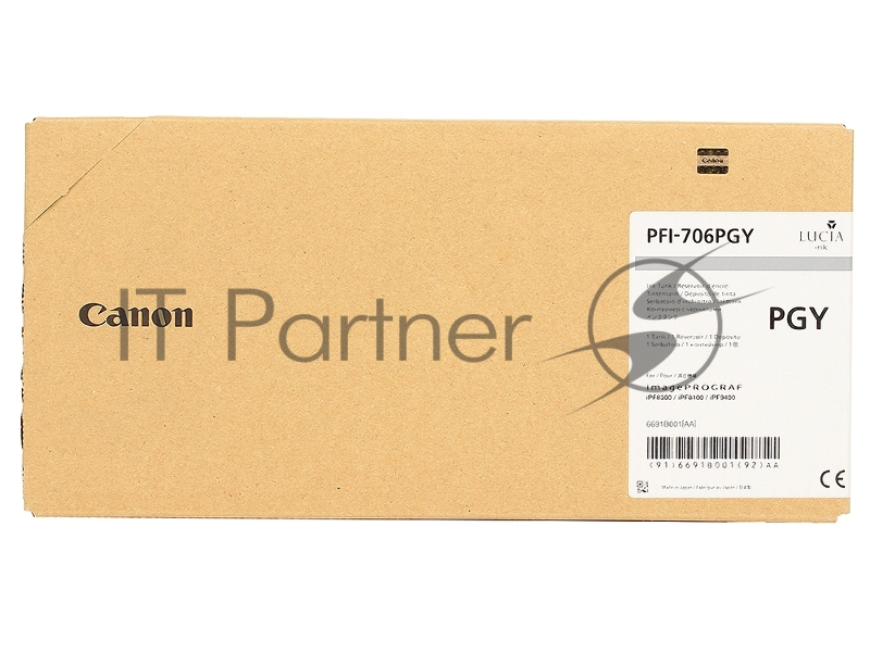 Картридж струйный Canon PFI-706 PGY фото серый для iPF8400/9400 (6691B001)