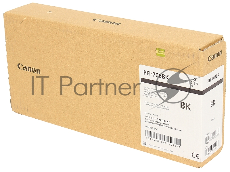 Картридж струйный Canon PFI-706 BK черный для iPF8300S/8400/9400S/9400 (6681B001)